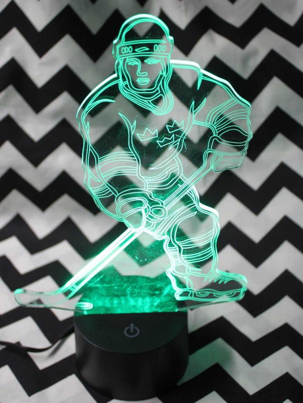 Color Changing Ice Hockey LED Bedside Light or Night Light